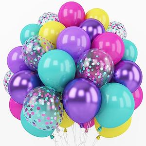Pink Blue Purple Balloon, 60 Pcs 12 Inches Latex Balloons