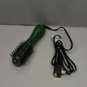 Mini Travel Blow Dryer Brush for Short to Medium Hair, 2 Inch Oval Hot Air Brush with Ceramic Coating, 3 Heat Settings for Smooth, Voluminous Blowouts, 120V (Green)