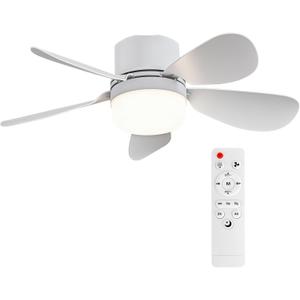 Socket Fan Light with Remote Control, Portable Small Ceiling Fan with Lights for Bedroom, Kitchen, Living Room, with Dimming Function, 1000 Lumens, Screws into E26/E27, 16.54 Inches Diameter
