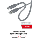 6 Foot Silicone Rubber Sync & Charge Cable