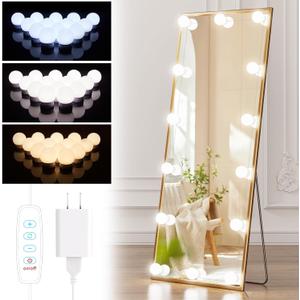 Brightown 14 Bulb Dimmable Hollywood Makeup Mirror Lights, 22Ft Adjustable Vanity Lighting Fixtures for Full Length Mirror (Mirror Not Included) Brightown 14 Bulb Dimmable Hollywood Makeup Mirror Lights, 22Ft Adjustable Vanity Lighting Fixtures for Full Length Mirror (Mirror Not Included)