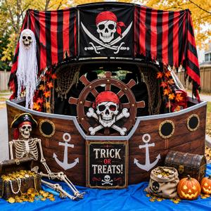 Pirate Ship Halloween Trunk Or Treat Car Decorations Kit