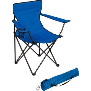 Trademark Innovations Folding Outdoor Beach Camp Chair, 18" L x 31" W x 32" H, Blue