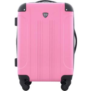 Travelers Club Chicago Hardside Expandable Spinner Luggages, Hot Pink, 20" Carry-On, HS-20720-EX-690N, 22" Carry-on