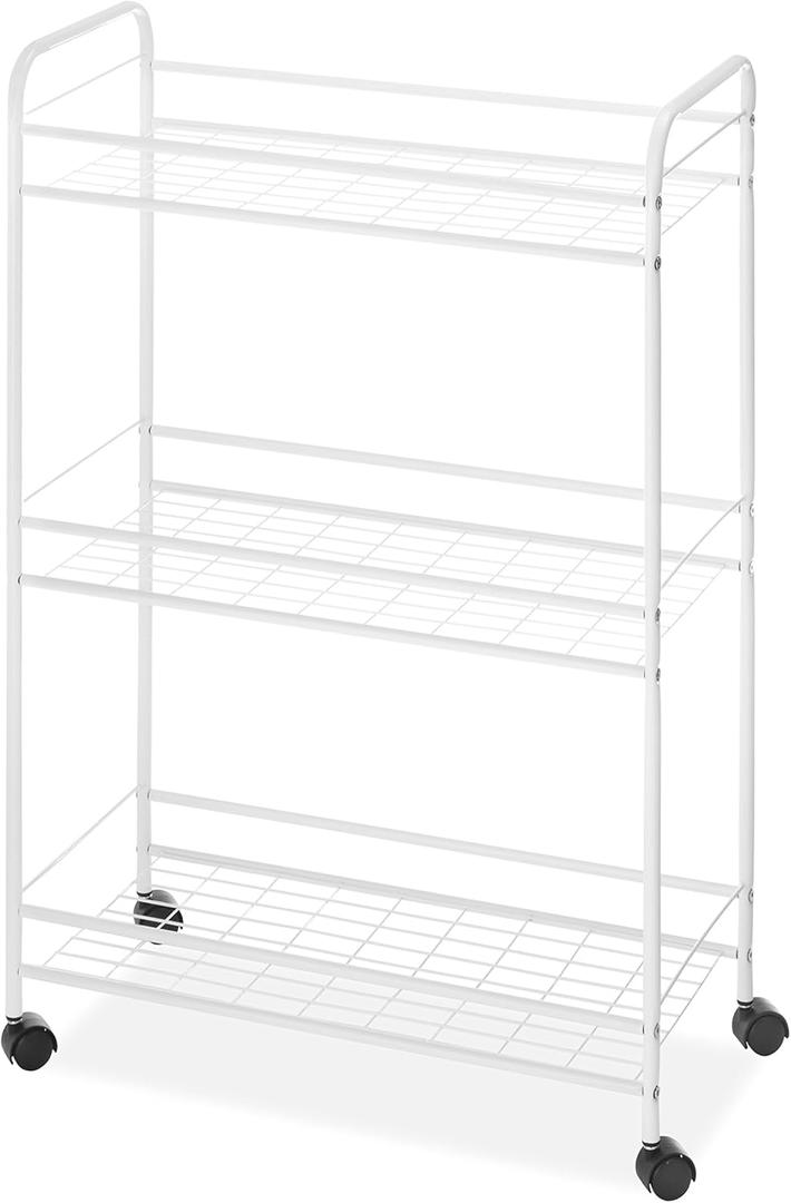 Whitmor Slim Rolling Household Cart - White 30.50 x 9.25 x 20.75
