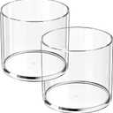 MaxGear 2 Pack Pen Holder Acrylic Cylinder Container, Round Pencil Holder for Desk Pen Cups for Utensil Makeup Brush, Clear Stationery Organizer for School Home Supplies Office Desk Accessories