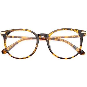Gaoye Blue Light Blocking Glasses, Retro Round Eyewear Frame Anti Eyestrain Computer Glasses for Women Men (Tea Leopard/Transparent Lens)