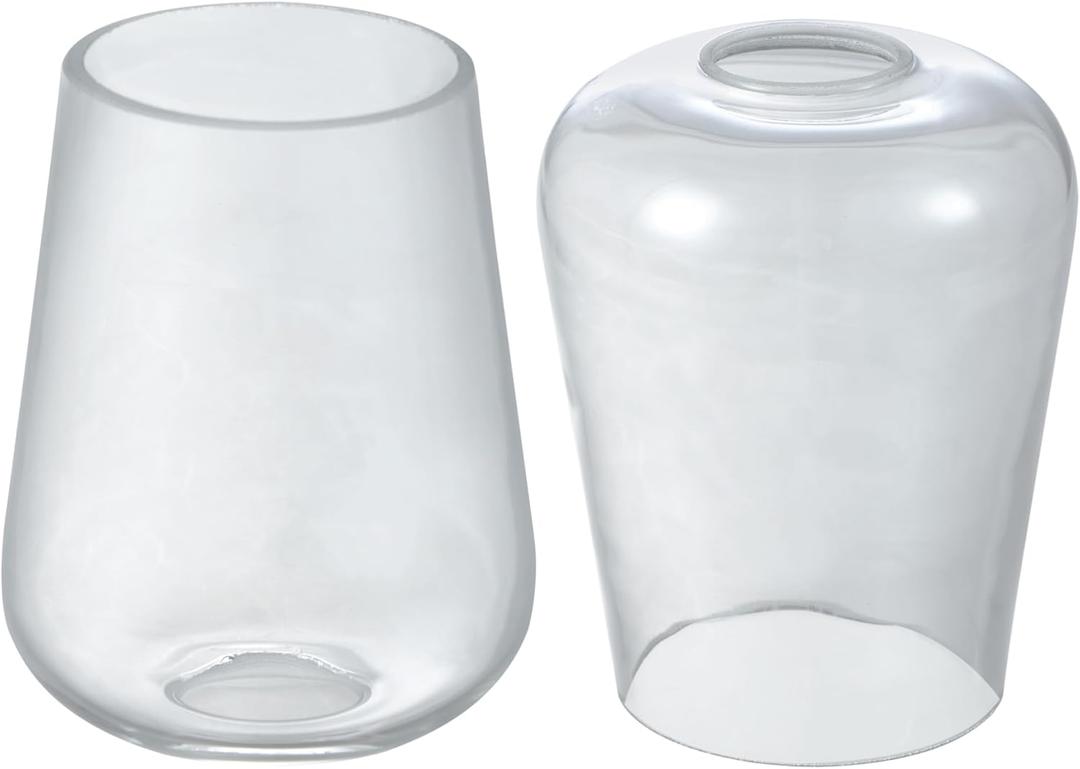 Aspen Creative 23655-60-2,Clear Wine Cup Glass Shade For Lighting Fixture.Size:4-3/4"D x 6-1/8"H,Center Hole:43mm. Set of 2.
