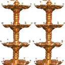 Electric Plastic Light, Pooja Diya with LED Spark, Home Temple Decor, Electric Diya Golden,Mandir Diya,Diwali Diya Lamp (4 Layer, 2)