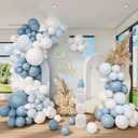 Dusty Blue Balloon Arch Kit, Light Blue and White Balloons Arch Kit, Baby Shower Blue Balloon Garland Arch Kit