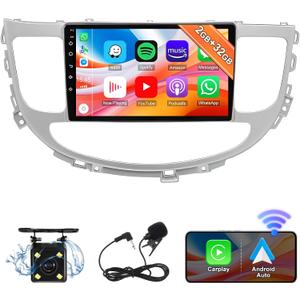 Android 13.0 Double Din Car Stereo for Hyundai Genesis Sedan 2009-2014, 9 Inch HD Touch Screen Car Audio Receiver with GPS, Bluetooth, CarPlay, Android Auto, Backup Camera (2G+32G)