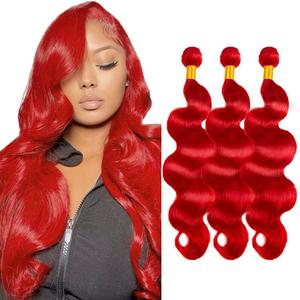 30 32 34 Inch Red Bundles Human Hair Body Wave 3 Bundles 50 Gram/Bundle Unprocessed Brazilian Virgin Hair Red Body Wave Bundles Human Hair Extensions