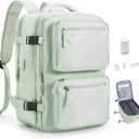 Travel Backpack with Vacuum System, Personal Item Carry On Flight Approved 18x14x8 inches, Air Compression Backpack with Pump Large Seal Backpacks for Women Men Mochila de Viaje (Mint Green)