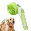 2025 Upgrade Edition Pet Bathing & Grooming Brush, 2-in-1 Shampoo Dispenser & Massage Brush for Dogs and Cats, Suitable for All Coat Types (Green Brush)