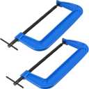 2 PCS 10 Inch C-clamp, Malleable Iron Large C Clamps, Heavy Duty G Clamps with 4 Inch Throat Depth, for Woodworking and Metal Workpiece