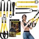 Home Resistance Training Kit | Full-Body Workout with Suspension Trainer Straps, Door Anchor, Handles, and Carrying Bag | Complete Home Gym Equipment (Yellow)