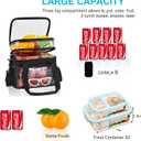 Clear Lunch Bag - Large Clear Lunch Bag for Work Double-Deck Reusable Lunch Bag with Adjustable Strap, Front Pocket and Top Compartment for Picnic, Beach, Work, School2-3 People Use
