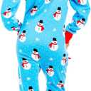 Tipsy Elves Christmas Onesies for Adults - Comfy Unisex Matching Holiday Jumpsuits with Convenient Pockets (Blue, XS)