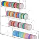 Chunful 1 Pack Acrylic Washi Tape Organizer, Clear Washi Tape Storage Holder with 4 Sliding Drawers, Desk Accessories Display Caddy Craft Box for Scrapbooking Art Craft Supplies