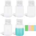 ASEVAT 30ml/1 oz Narrow Mouth Round Chemical Container, Plastic Leak Proof HDPE bottle, Lab Reagent Bottles, Water Sample Bottles (5 Pcs) (Translucence)