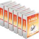 Cardinal Economy 3-Ring Binders, 3", Slant-D Rings, Holds 725 Sheets, ClearVue Presentation View, Non-Stick, White, Case of 6 (90771)