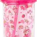 Silver Buffalo Sanrio Hello Kitty and Friends My Melody Strawberry Donut and Milkshake Pattern Plastic Cold Cup with Lid and Straw, 20 Ounces