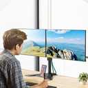 MOUNT PRO Dual Monitor Stand, Free-Standing Full Motion Monitor Desk Mount Fits 2 Screens up to 27 inches,17.6lbs with Height Adjustable, Swivel, Tilt, Rotation, VESA 75x75 100x100, Black