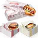 Honoson 300 Pcs Proof Food Wrappers Hamburger, Cheeseburger and Hot Dog Bags Disposable Foil Paper Hot Dog Sleeves for Fast Food and Truck BBQ Foil Paper Supply for Themed Party Event