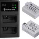 FirstPower LP-E5 Batteries (2 Pack, 1900mAh) and Dual USB Charger Compatible with Canon EOS Rebel XS, Rebel T1i, Rebel XSi, 1000D, 500D, 450D, Kiss X3, Kiss X2, Kiss F