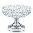 Hollow-Carved Design Crystal Fruit Bowl for Table Centerpiece/Counter/Gorgeous Fruit tray for your Kitchen.Nice Gift for Her.(Silver, Bowl Shape 1pc)