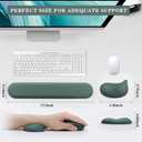 Wrist Rest for Keyboard and Mouse Pad, Ergonomic Memory Foam Keyboard Wrist Rest Set, Luxe Leather, Non-Slip Desk Accessories for Office and Home (Green)