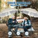 AMMSUN Chair Umbrella with Universal Clamp Adjustable 47 inches and 360° Swivel & UPF 50+ Protection Portable Sun Umbrella, Secure Clip on Camping/Beach Chairs, Stroller, Wheelchair, Golf cart, Lounger, Beige, 2 Pack