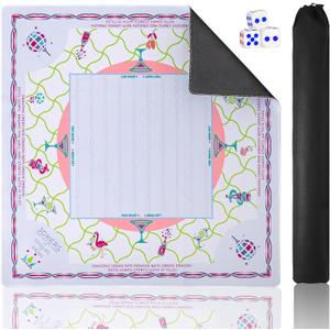 American Mahjong Mat(33"x33") with Black Carrying Bag&Dice,Anti-Slip, Noise-Reducing Gaming Mat for Mahjong/Poker/Board Games/Card Games/Dominoes