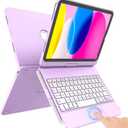 TaIYanG for iPad A16 11th 10th Generation Case with Keyboard 10.9" 2022 & 11 inch 2025, Touch Trackpad Keyboard Case for 10th Generation-360 Rotate,Pencil Holder, Keyboard for iPad 10th Gen, Purple