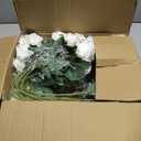 HyeFlora 35 PCS Artificial White Roses with 15 PCS Fake Baby Breath Realistic Fake Flowers Bouquet with Stem for DIY Wedding Party Home Decoration Vase Tables Centerpieces Arrangements Gift for Her