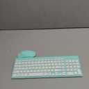 Wireless Keyboard and Mouse Ultra Slim Combo, TopMate 2.4G Silent Compact USB 2400DPI Mouse and Scissor Switch Keyboard Set with Cover, Batteries Included, for PC/Laptop/Windows/Mac - Mint Green