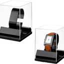 PH PandaHall 2pcs Watch Display Stand Boxes, Acrylic Single Watch Holder Case Bracelet Display Rack Jewelry Holder Stand Watches Organizer Storage Stands for Men Women Watch Display, Black