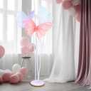 Havawish 5.2ft Giant Butterfly Decoration Huge Artificial Gauze Butterfly with Standing Base for Wedding Church Party Birthday Home Garden Backdrop Decorations(Pink, Purple, White,3 Pcs)