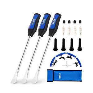 Orion Motor Tech Tire Spoon Kit, 20pc Tire Changing Tool for Motorcycle Dirt Bike Lawn Tractor Bicycle, 11.5" Small Motorcycle Tire Spoons Tire Removal Tool with 4pc Rim Covers Valve Tool Valve Cores