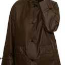 Women’s Lightweight Rain Coat, outdoor coat – Waterproof Raincoat Jacket with Hood, Classic Button-Up Trench Coat for Women (EXP 08/25/32)