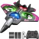 4DRC V32 Foam RC Planes Remote Control Airplanes for Girls Boys Adults, RC Drone Airplane Helicopter Fighter Jet with Light, Fighter Jet Toys, Airplane Toy Gifts for Kids Adults Beginners (V32-pink 2batteries)