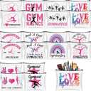 Kacctyen 20 Pcs Gymnastics Makeup Bag Inspirational Gymnastics Lover Gifts for Women Gymnast Cosmetic Bag Gymnast Stuff for Women Girls Coach Friend Coworker Birthday Party Favors