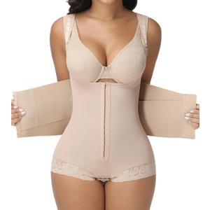 SHAPSHE 3 in 1 Detachable Hook Fajas Colombianas Moldeadoras Faja Postpartum Body Shaper Compression Garment Shapewear (X-Small, Tan)