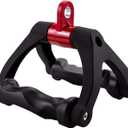 Double D Handle for Cable Machine - Ergonomic Row Handle Cable Attachment - Triangle V Bar Grip LAT PullDown Attachments for Home Gym (Black)