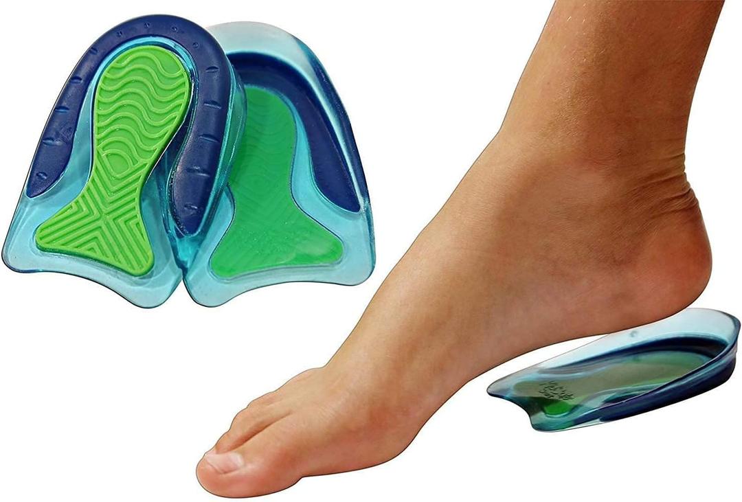 Sport Traction Shock Absorbing Lightweight Gel Heel Cups for Kid's with Sensitive Heels, Heel Spurs, Plantar Fasciitis, or Ankle Pain (2 Pairs, 4 Single Heelcups) (Teen Size 7.5-9)