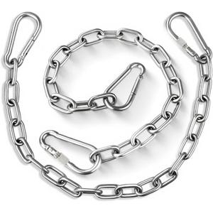 Heavy Duty Stainless Steel Chains, Heavy Punching Bag Chain with 2 Carabiners, 550LB Capacity Hammock Hardware Kit for Swing Chairs Hammocks Punching Bags Yoga Trapeze Indoor & Outdoor Gym