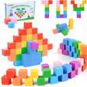 TOKBLOK Magnetic Blocks, 40PCS Rainbow Magnetic Building Blocks for Kids Ages 3 4 5 6 Year Old, Autism Montessori Sensory Magnet Cubes, STEM Learning Educational Magnet Toys Gifts for Girls & Boys