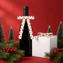 24 Pcs Christmas Bows Decoration 0.8 Inch Widened Polka Dot Ribbon Bow Red Green White Velvet Wreath Bow Thin Christmas Bows Twist Tie Garland for Xmas Tree Party Decor