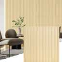 STICKGOO Slat Wall Panel, 3D Wall Panels for Interior Wall Decor PVC Fluted Textured Panel 12-Tile 19.7 x 19.7in - Oak