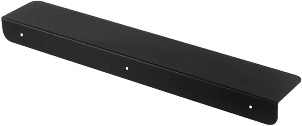BAOYOUNI Metal Counter Range Gap Cover Board Narrow Gap Filler Extention Plate Storage Rack Shelf Partition with Stickers Between Kitchen Countertop Side and Fridge or Cabinet to Tiled Wall, No Drill (23.62'' X 3.93'' X 1.96'', Black - Pack 1)